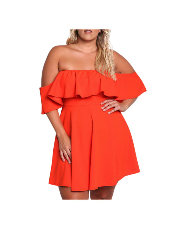 Egyvonalas nyakú, nagy szexi, háttámla nélküli molett női ruha partiruha