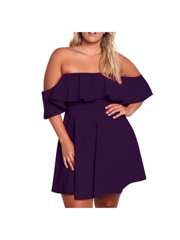 Egyvonalas nyakú, nagy szexi, háttámla nélküli molett női ruha partiruha