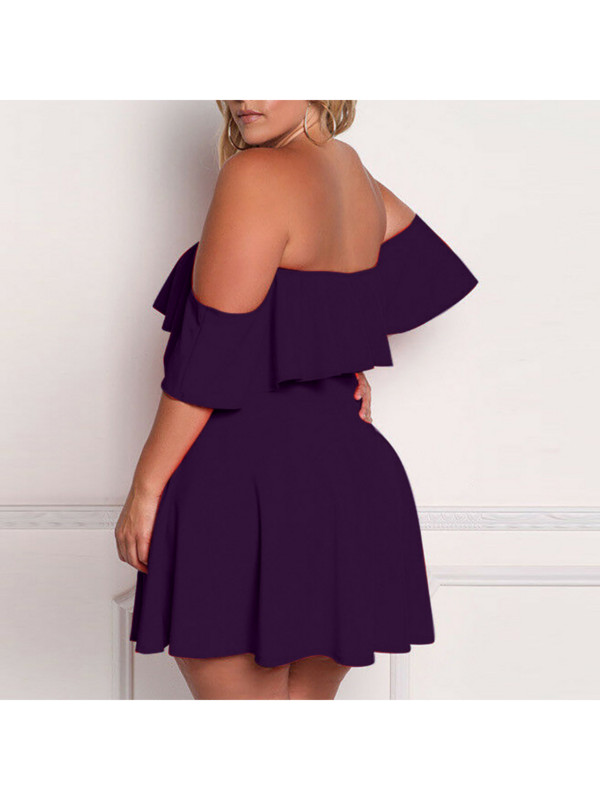 Egyvonalas nyakú, nagy szexi, háttámla nélküli molett női ruha partiruha