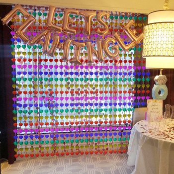Πολύχρωμη κουρτίνα βροχής μεταξωτή κουρτίνα γενεθλίων με σκηνικό ντεκόρ Γάμος Baby shower Glitter κουρτίνα για κορίτσια DIY Διακόσμηση
