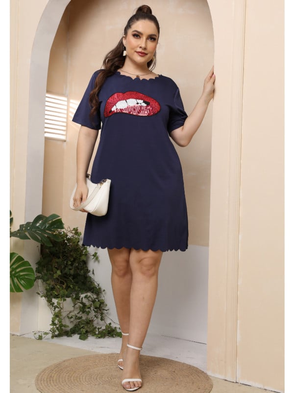 Moteriškas trumpas A formos sijonas su blizgučiais, siuvinėtas banguotu briaunu, degintomis gėlėmis, plius dydžio moteriška vakarėlio suknelė