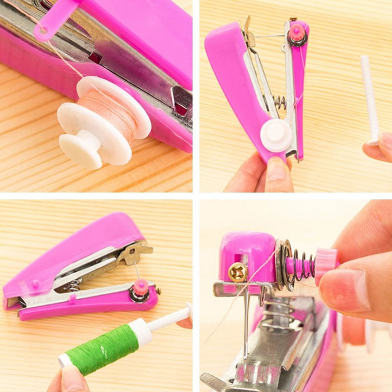 1 db hordozható mini kézi varrógép Egyszerű kezelés varróeszközök Kézi ruházati szövet Kézi kézi kézi szerszám