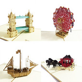 Uznirstoša panorāmas rata dāvanu kartīte 3D apsveikuma kartīte dzimšanas dienā māmiņām Tēva dienas izlaiduma kāzu jubilejas kartīte