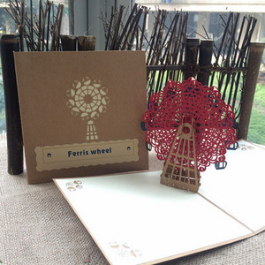 Uznirstoša panorāmas rata dāvanu kartīte 3D apsveikuma kartīte dzimšanas dienā māmiņām Tēva dienas izlaiduma kāzu jubilejas kartīte