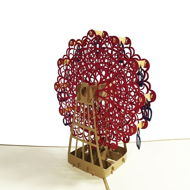 Uznirstoša panorāmas rata dāvanu kartīte 3D apsveikuma kartīte dzimšanas dienā māmiņām Tēva dienas izlaiduma kāzu jubilejas kartīte