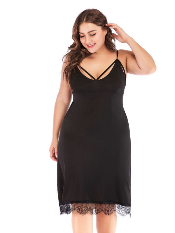 Rochie oversize de vară pentru femei, nouă, sexy, cu decolteu în V, din dantelă, rochii de mărime plus, rochie de petrecere sexy