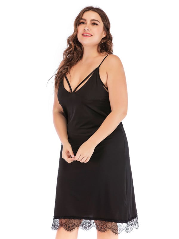 Rochie oversize de vară pentru femei, nouă, sexy, cu decolteu în V, din dantelă, rochii de mărime plus, rochie de petrecere sexy