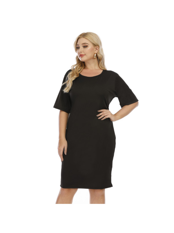 Pillangó áttört égő molett női póló rövid ujjú szoknya egyszerű ruha molett ruhák