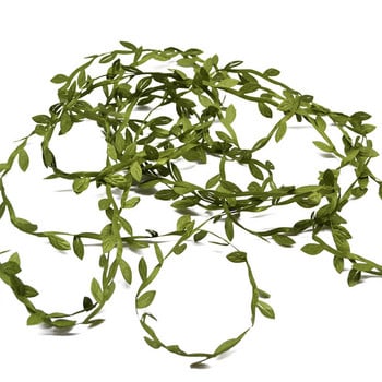 10-метрови копринени листообразни ръчно изработени изкуствени зелени листа за сватбена декорация Направи си сам венец, подарък, скрапбукинг, занаят, фалшиво цвете