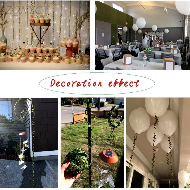 Frunze artificiale verzi artificiale în formă de frunze de mătase de 10 metri pentru decorarea nunții DIY coroană cadou Scrapbooking Artizanat Floare falsă