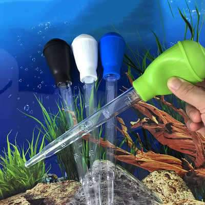 30ml Aquarium Clean Tool Pipette Fish Tank Siphon Pump Water Changer Aquarium Accessories with Extension Tube Four Colors