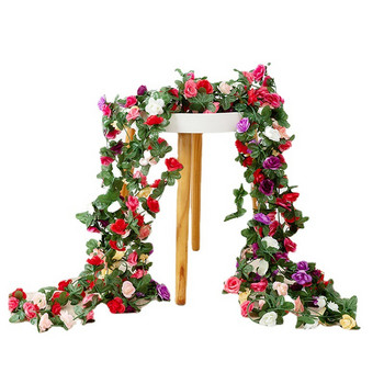 Τεχνητό λουλούδι 2,5 εκατομμυρίων τριαντάφυλλο για γαμήλια γιρλάντα Λευκή διακόσμηση σπιτιού Άνοιξη φθινόπωρο Διακόσμηση αψίδας κήπου DIY Fake Flowers Vine