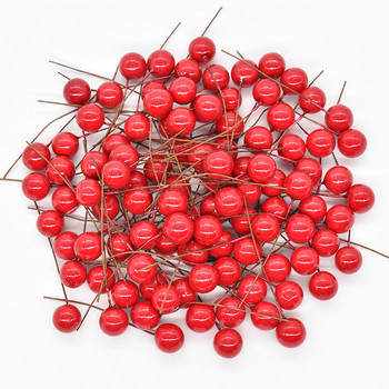 50-300 τμχ Pearl Stamens Artificial Flower Small Berries Cherry for Wedding Party Box Gift Box Χριστουγεννιάτικο στεφάνι DIY Διακοσμήσεις σπιτιού