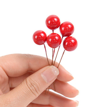 50-300 τμχ Pearl Stamens Artificial Flower Small Berries Cherry for Wedding Party Box Gift Box Χριστουγεννιάτικο στεφάνι DIY Διακοσμήσεις σπιτιού