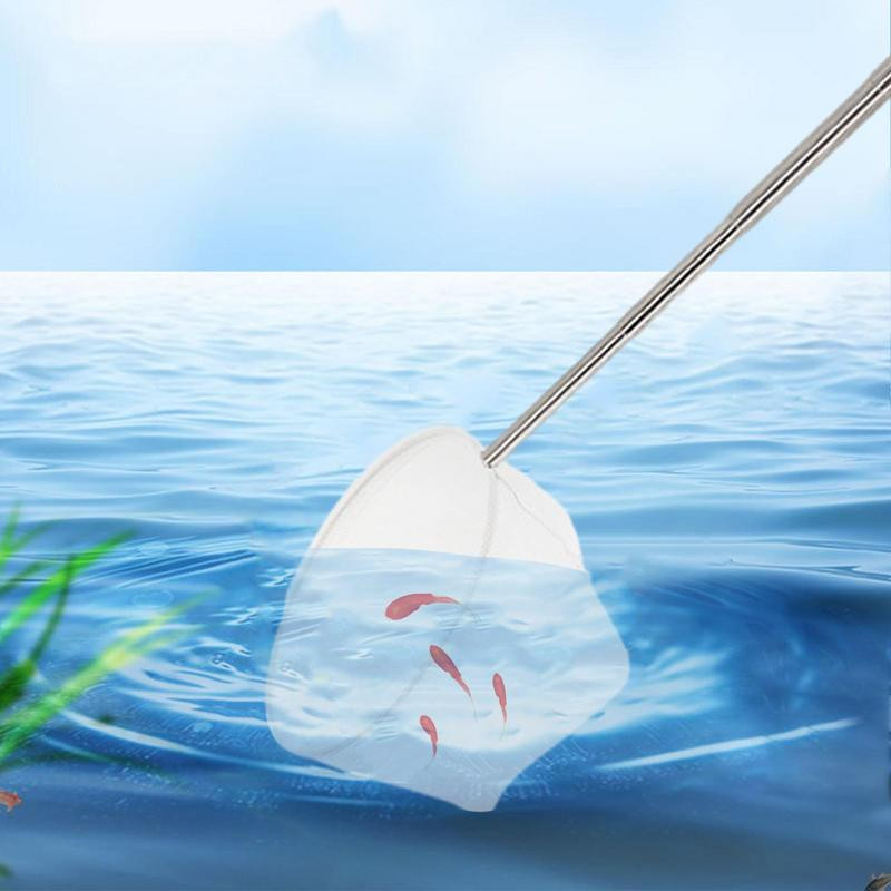 Zivju tīkla tvertne ar regulējamu 5–15 collu garu rokturi Mazs akvārija tīkls Zelta zivtiņas tīkla dīķa tīkla garneles mazam dīķim un baseinam