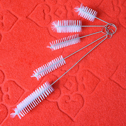 5db szett rozsdamentes puha hajszívó üvegcső tisztító kefék nejlon palack akvárium csőkefe háztartási tisztítóeszközök