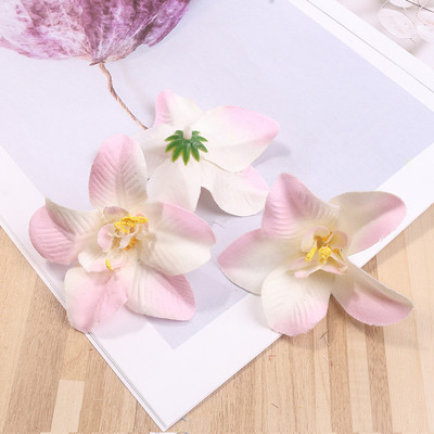 10/20/30 buc. Cap de floare de mătase de orhidee artificială 7,5 cm pentru decorarea casei de nuntă DIY coroană cadou Scrapbooking Artizanat floare falsă