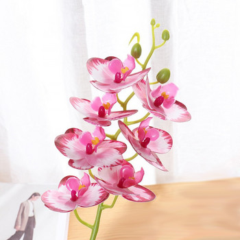 Големи 3D 11/7 глави PVC изкуствени цветя Орхидея Фаленопсис Саксийни растения Озеленяване Сватбена флорална аранжировка Домашен декор