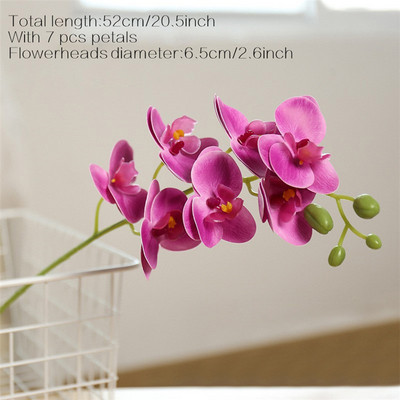Suured 3D 11/7 peaga PVC kunstlilled Orhidee Phalaenopsis Potitaimed Haljastus Pulmad Lilleseade Kodukaunistus