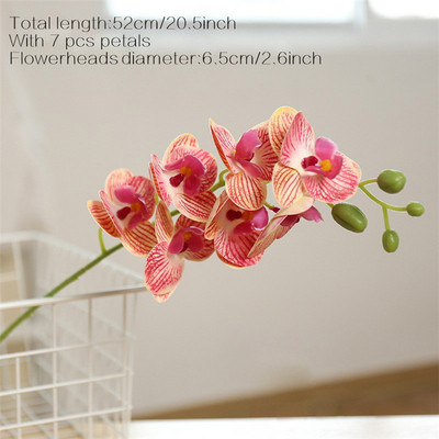 Suured 3D 11/7 peaga PVC kunstlilled Orhidee Phalaenopsis Potitaimed Haljastus Pulmad Lilleseade Kodukaunistus