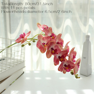 Suured 3D 11/7 peaga PVC kunstlilled Orhidee Phalaenopsis Potitaimed Haljastus Pulmad Lilleseade Kodukaunistus