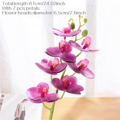 Suured 3D 11/7 peaga PVC kunstlilled Orhidee Phalaenopsis Potitaimed Haljastus Pulmad Lilleseade Kodukaunistus