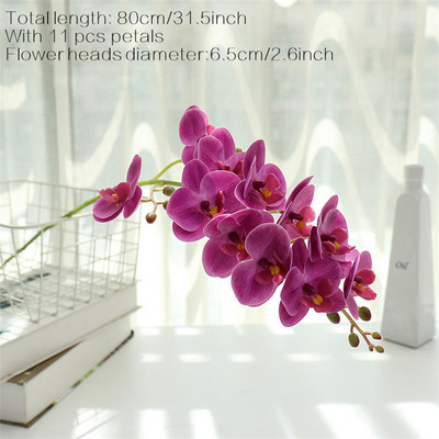 Suured 3D 11/7 peaga PVC kunstlilled Orhidee Phalaenopsis Potitaimed Haljastus Pulmad Lilleseade Kodukaunistus