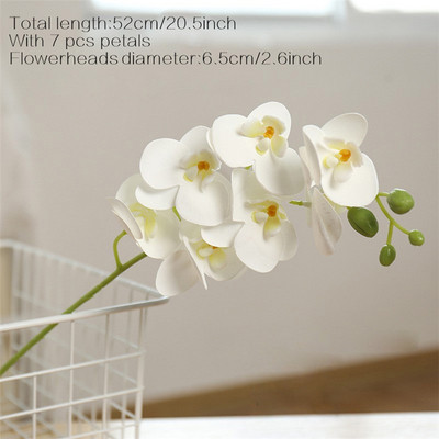 Suured 3D 11/7 peaga PVC kunstlilled Orhidee Phalaenopsis Potitaimed Haljastus Pulmad Lilleseade Kodukaunistus
