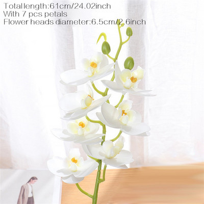 Suured 3D 11/7 peaga PVC kunstlilled Orhidee Phalaenopsis Potitaimed Haljastus Pulmad Lilleseade Kodukaunistus