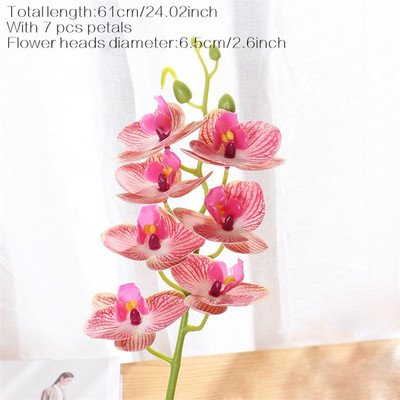 Suured 3D 11/7 peaga PVC kunstlilled Orhidee Phalaenopsis Potitaimed Haljastus Pulmad Lilleseade Kodukaunistus