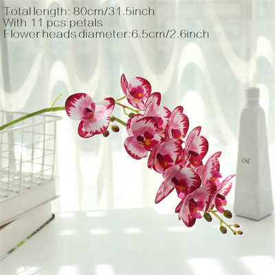 Suured 3D 11/7 peaga PVC kunstlilled Orhidee Phalaenopsis Potitaimed Haljastus Pulmad Lilleseade Kodukaunistus