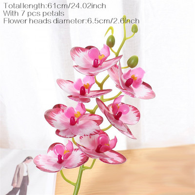 Suured 3D 11/7 peaga PVC kunstlilled Orhidee Phalaenopsis Potitaimed Haljastus Pulmad Lilleseade Kodukaunistus