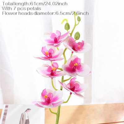 Suured 3D 11/7 peaga PVC kunstlilled Orhidee Phalaenopsis Potitaimed Haljastus Pulmad Lilleseade Kodukaunistus
