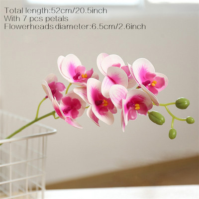 Suured 3D 11/7 peaga PVC kunstlilled Orhidee Phalaenopsis Potitaimed Haljastus Pulmad Lilleseade Kodukaunistus