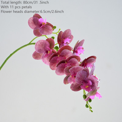 Suured 3D 11/7 peaga PVC kunstlilled Orhidee Phalaenopsis Potitaimed Haljastus Pulmad Lilleseade Kodukaunistus