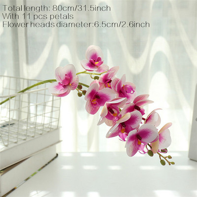 Suured 3D 11/7 peaga PVC kunstlilled Orhidee Phalaenopsis Potitaimed Haljastus Pulmad Lilleseade Kodukaunistus