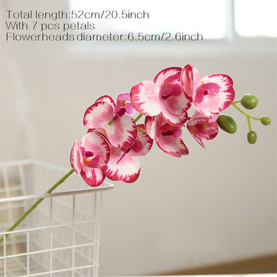Suured 3D 11/7 peaga PVC kunstlilled Orhidee Phalaenopsis Potitaimed Haljastus Pulmad Lilleseade Kodukaunistus