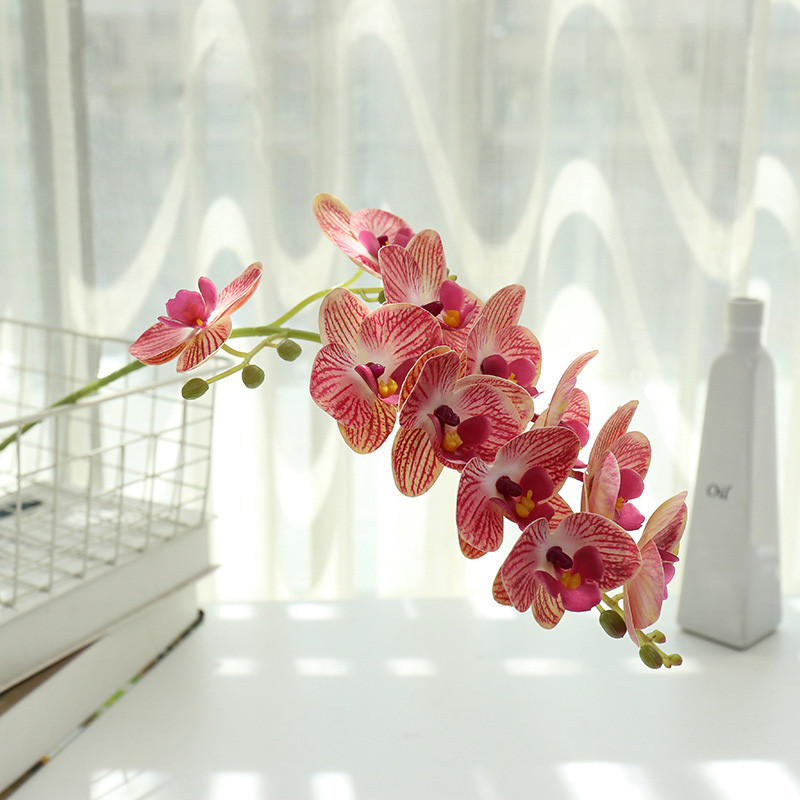 Suured 3D 11/7 peaga PVC kunstlilled Orhidee Phalaenopsis Potitaimed Haljastus Pulmad Lilleseade Kodukaunistus