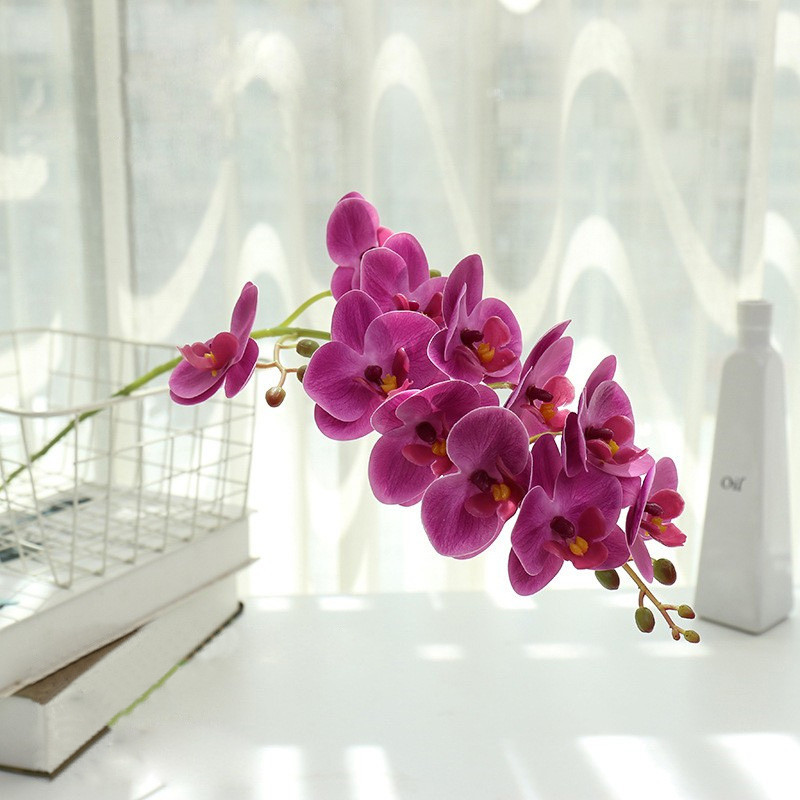 Suured 3D 11/7 peaga PVC kunstlilled Orhidee Phalaenopsis Potitaimed Haljastus Pulmad Lilleseade Kodukaunistus