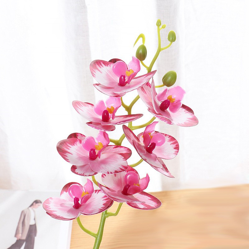 Suured 3D 11/7 peaga PVC kunstlilled Orhidee Phalaenopsis Potitaimed Haljastus Pulmad Lilleseade Kodukaunistus