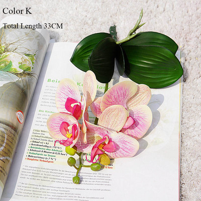 Luxus Latex orchidea levelekkel Művirág fehér Pillangó Orchidea hamis virág otthoni esküvői dekorációhoz