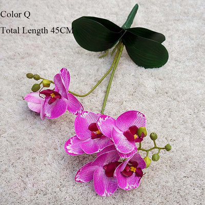 Luxus Latex orchidea levelekkel Művirág fehér Pillangó Orchidea hamis virág otthoni esküvői dekorációhoz