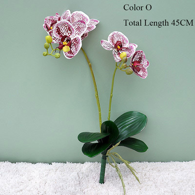 Luxus Latex orchidea levelekkel Művirág fehér Pillangó Orchidea hamis virág otthoni esküvői dekorációhoz