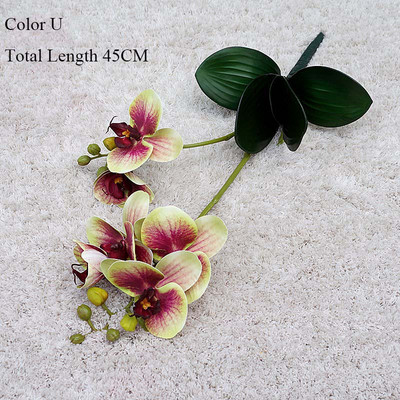 Luxus Latex orchidea levelekkel Művirág fehér Pillangó Orchidea hamis virág otthoni esküvői dekorációhoz