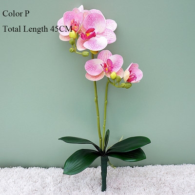Luxus Latex orchidea levelekkel Művirág fehér Pillangó Orchidea hamis virág otthoni esküvői dekorációhoz