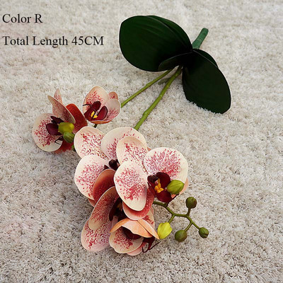 Luxus Latex orchidea levelekkel Művirág fehér Pillangó Orchidea hamis virág otthoni esküvői dekorációhoz