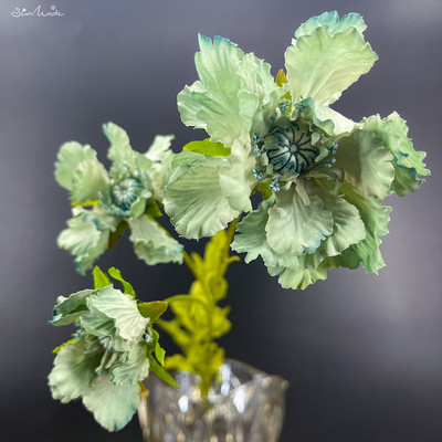 SunMade 1 buc Moara de vant de epocă, flori de mușețel, flori artificiale de mătase, decorare pentru nuntă pentru acasă, flori artificiale, flori verde