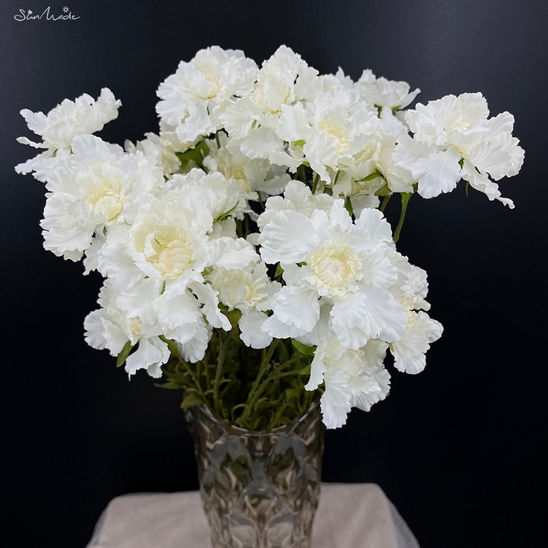 SunMade 1 buc Moara de vant de epocă, flori de mușețel, flori artificiale de mătase, decorare pentru nuntă pentru acasă, flori artificiale, flori verde