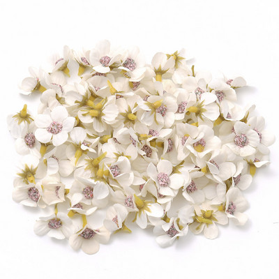 50 gab. Daudzkrāsains margrietiņas ziedu galva Mini zīda mākslīgais zieds kāzu saderināšanās ballītei mājas dekorēšanai DIY Garland galvassega