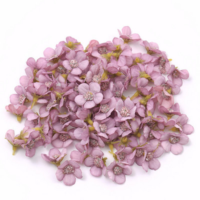 50 gab. Daudzkrāsains margrietiņas ziedu galva Mini zīda mākslīgais zieds kāzu saderināšanās ballītei mājas dekorēšanai DIY Garland galvassega